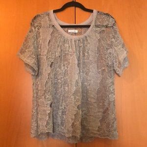 Miha short sleeved silver distressed shirt